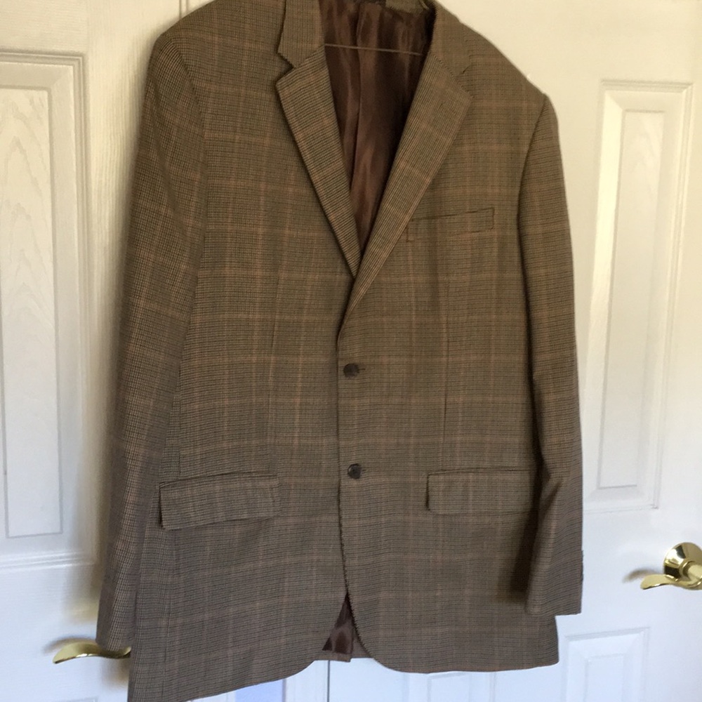 Tasso Elba men’s jacket size 44L wool multi color